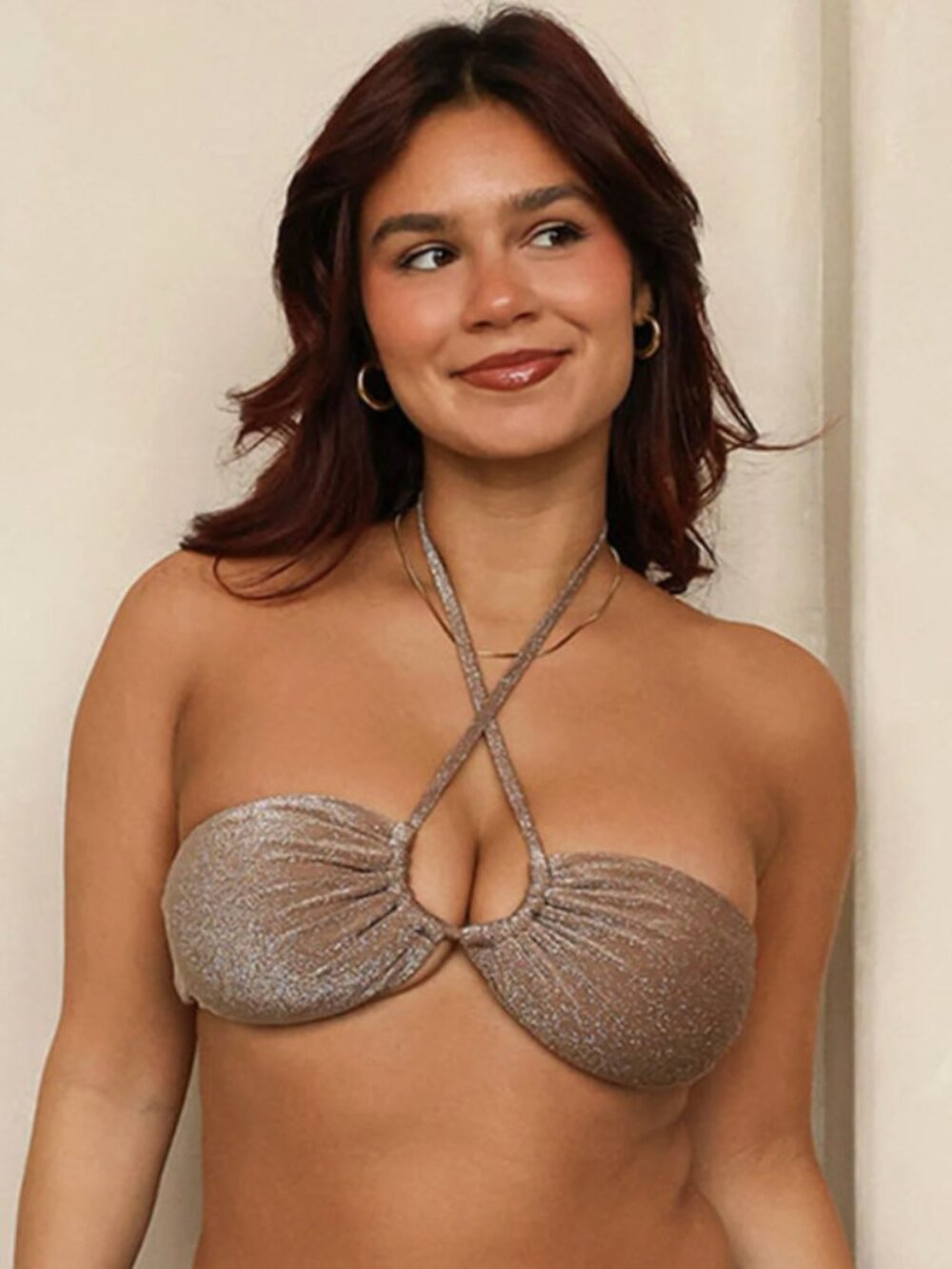 Dippin' Daisy's Amalfi String Tie Bandeau Bikini Top - Size M